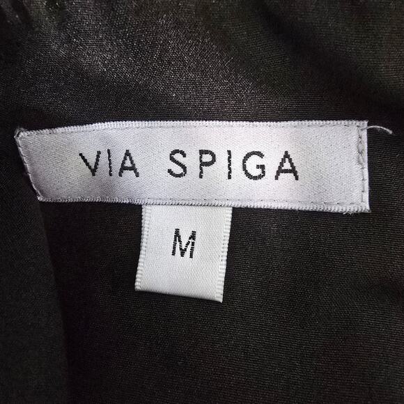 NWOT Via Spiga Hooded Trench Coat Raincoat Black Animal Print Faux Fur Lining M - Picture 14 of 16